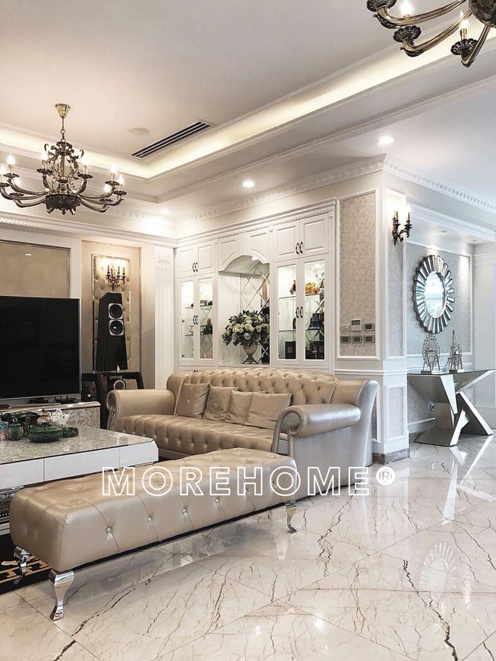 Thi công nội thất phòng khách cao cấp, sang trọng tại biệt thự Ciputra Hà Nội Thi công nội thất uy tín