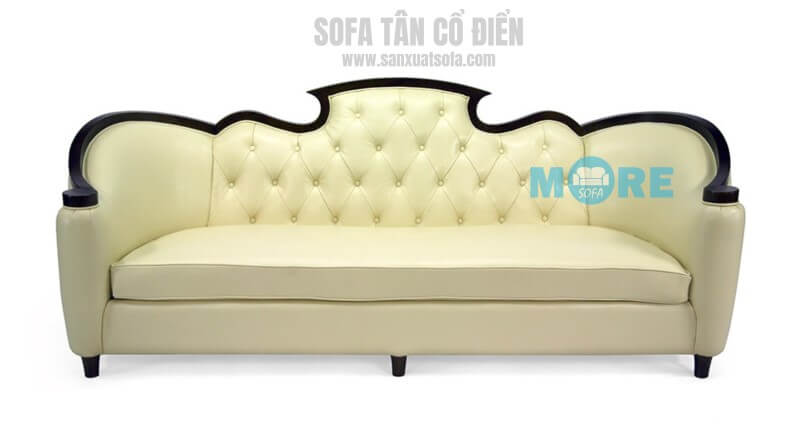 Sản xuất hoàn thiện Sofa tân cổ điển MS-014 gỗ tự nhiên Óc chó, bọc da bò thật nhập khẩu, nguyên liệu tự nhiên thân thiện với môi trường sofa tân cổ điển