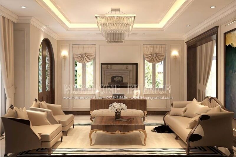 Bộ sofa văng tân cổ điển được làm theo phong cách tân cổ điển có thể uốn cong theo từng đường nét nên mang lại cho không gian tiếp khách của bạn sự sang trọng, đẳng cấp sofa tân cổ điển