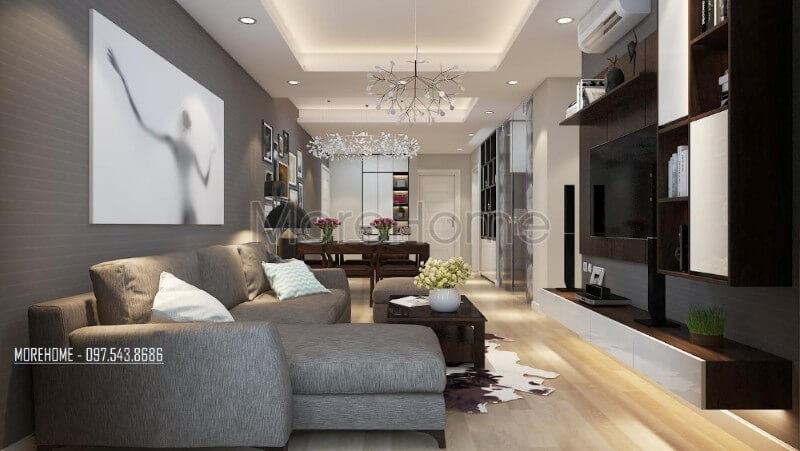 Trang trí nội thất phòng khách chung cư cao cấp theo phong cách hiện đại Mẫu thiết kế phòng khách đẹp được lựa chọn nhiều nhất