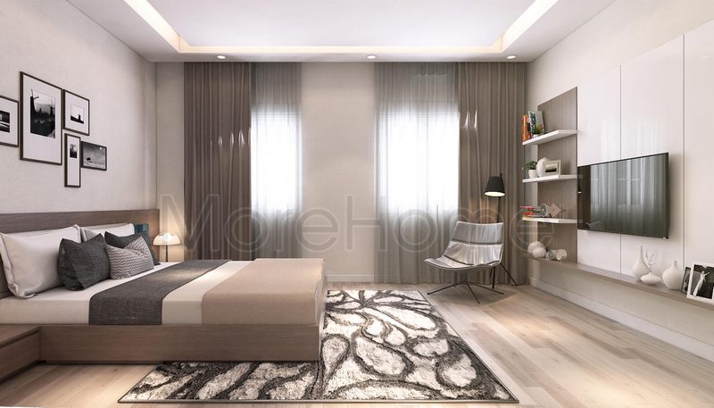 Thiết kế nội thất phòng ngủ với gam màu ấm, nhẹ nhàng mang đến sự trẻ trung và ấm cúng và an nhiên cho gia chủ