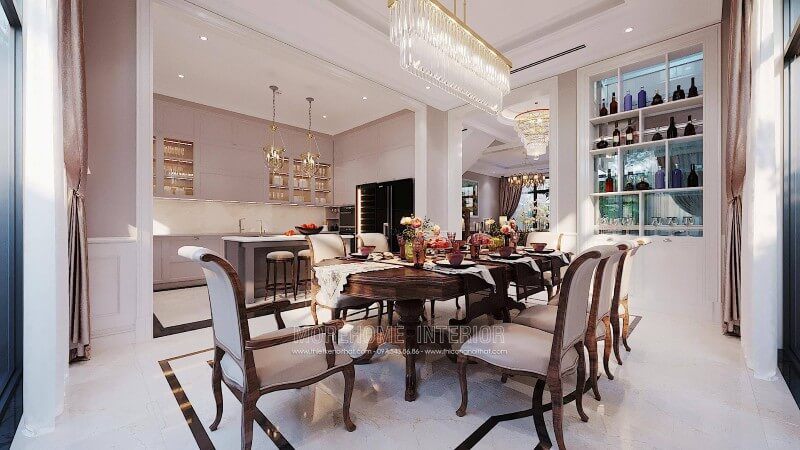 Mẫu bàn ăn đẹp cho biệt thự tại Hà Nội