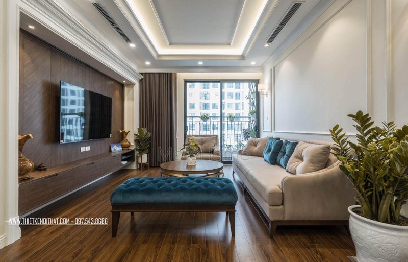 Sáng tạo với không gian nội thất gỗ tự nhiên trong không gian phòng khách An Bình City