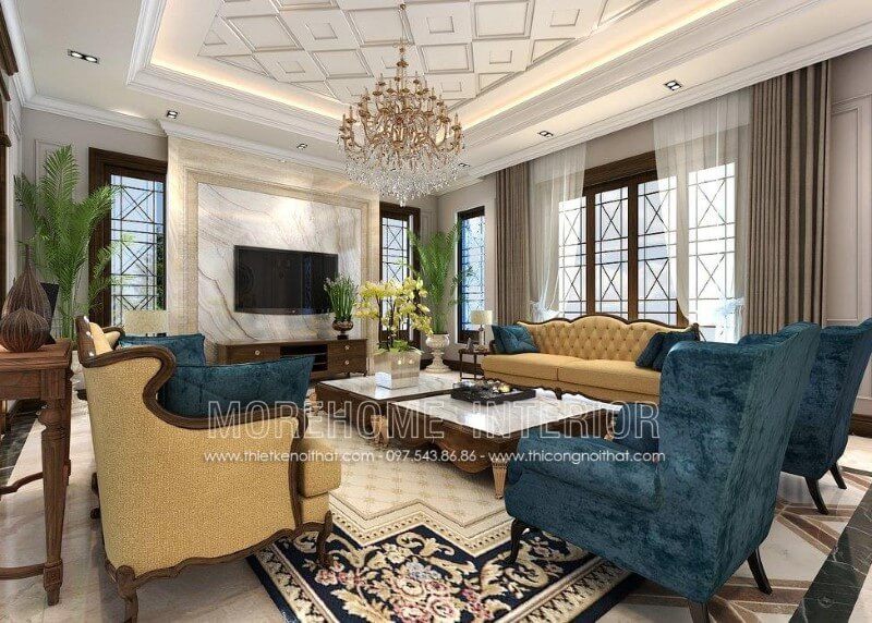 Sofa gỗ óc chó tân cổ điển của thương hiệu MoreHome được đánh giá cao về thiết kế và thực hiện sản xuất.