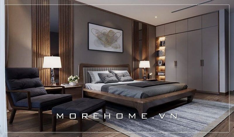 Giường ngủ gỗ hiện đại với kiểu dáng đơn giản nhưng tinh tế trong đường nét sẽ làm nổi bật không gian của căn phòng.